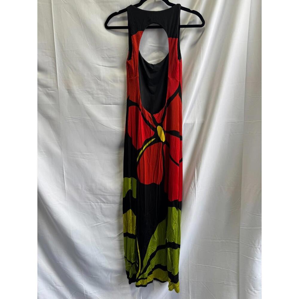CALA de la CRUZ Solange Dress Size M Green Print Sleeveless Resort Vacation - Picture 4 of 5